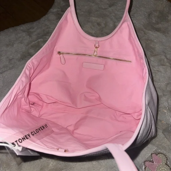 NWT Stoney Clover Lane Pink Scoop Tote Bag